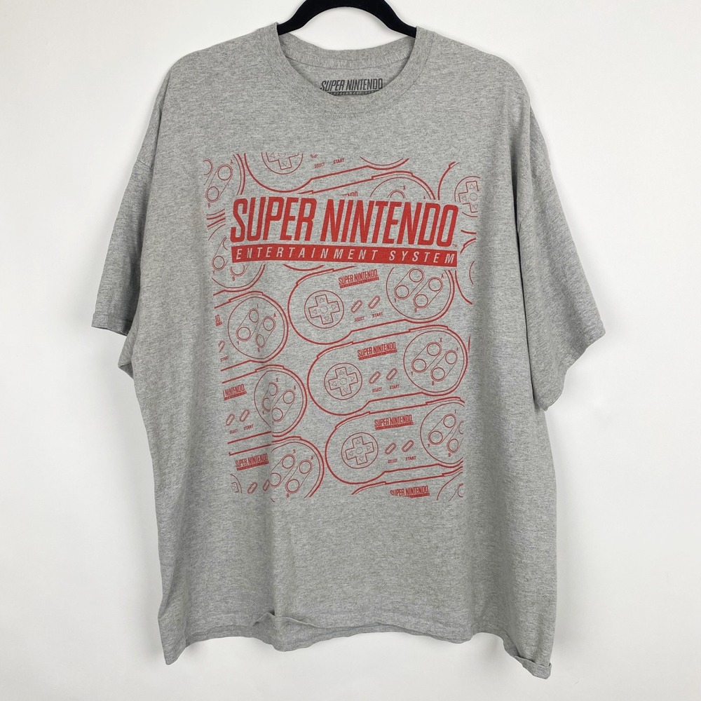 Nintendo Super Nintendo ES Controller Graphic Print T-Shirt Mens 2XL